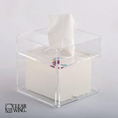 Acrylic plexi Square Tissue Box apricot 