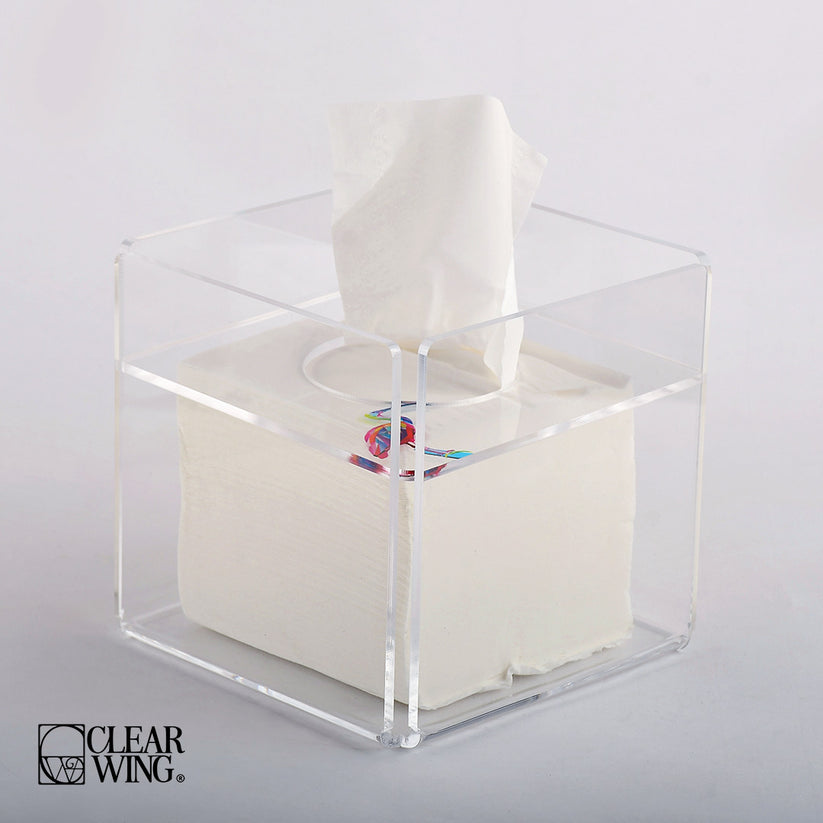 Acrylic plexi Square Tissue Box apricot 