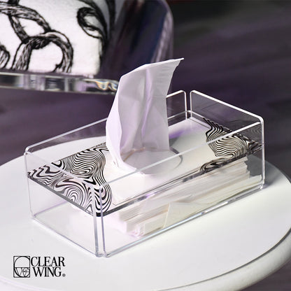 Acrylic plexi Tissue Box Zebra  1