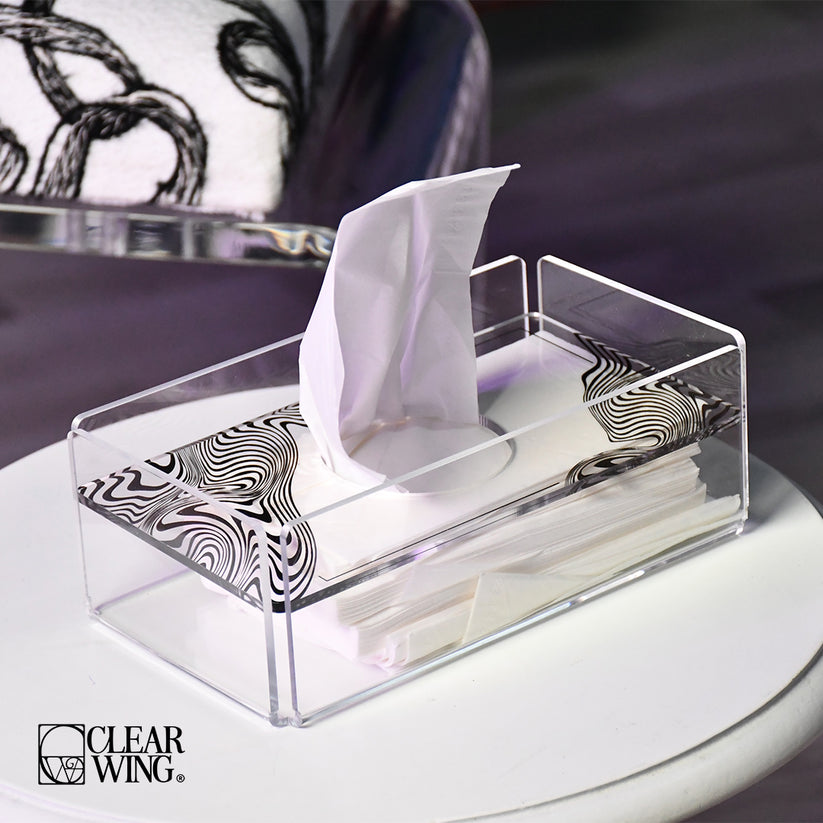 Acrylic plexi Tissue Box Zebra  1
