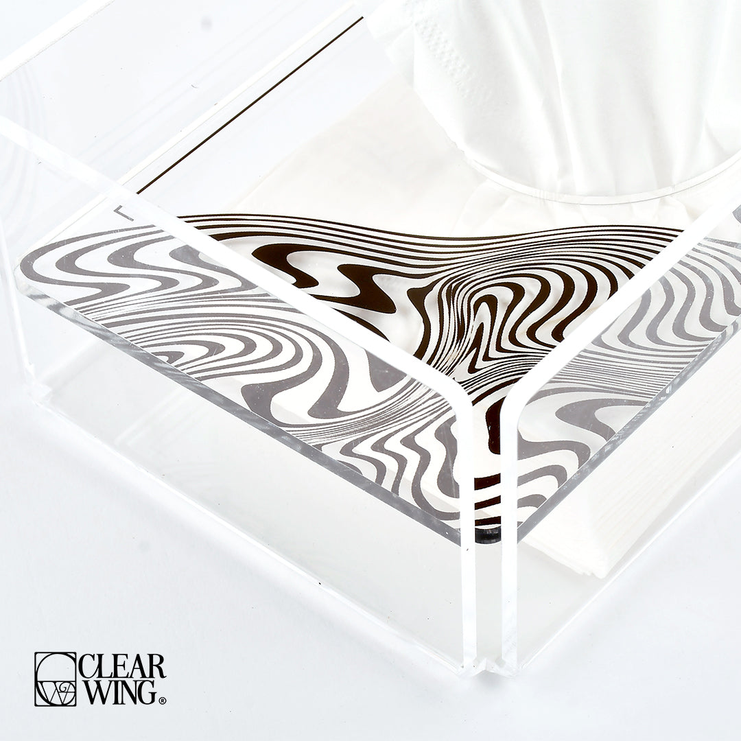 Acrylic plexi Tissue Box Zebra  2