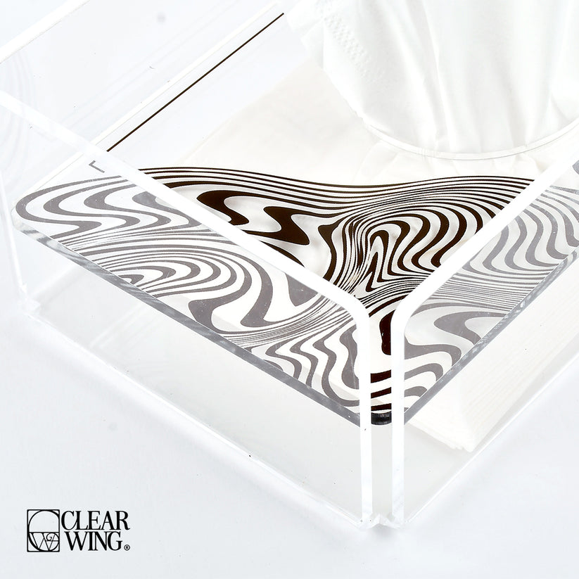 Acrylic plexi Tissue Box Zebra  2