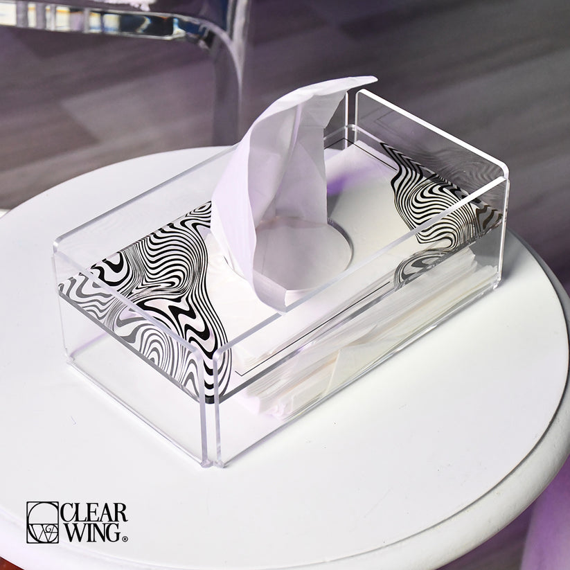 Acrylic plexi Tissue Box Zebra  3