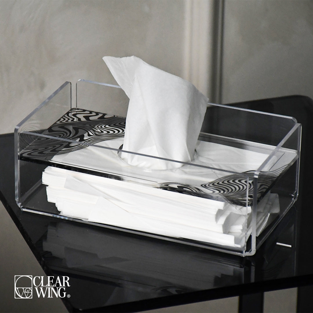 Acrylic plexi Tissue Box Zebra  4