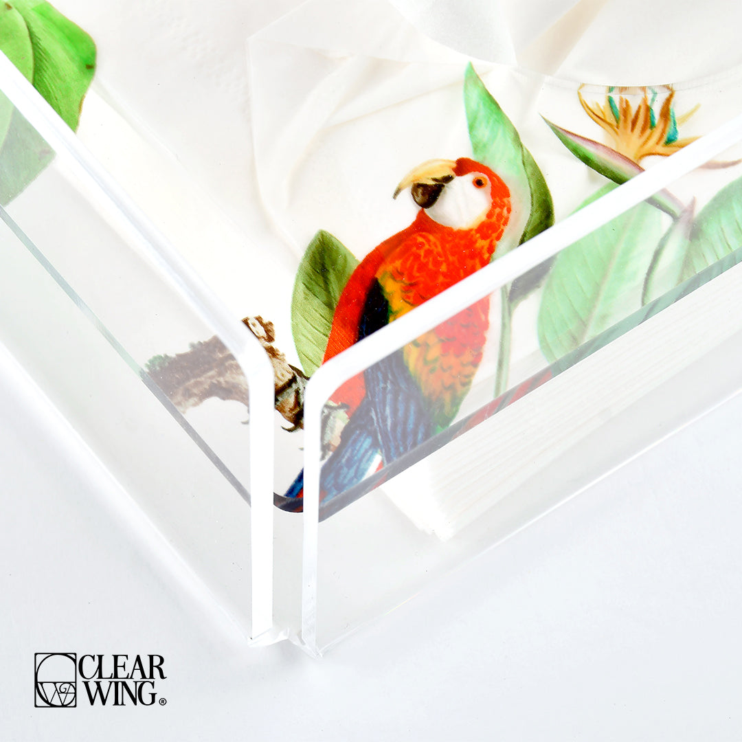 Acrylic plexi Tissue Box parrot  1