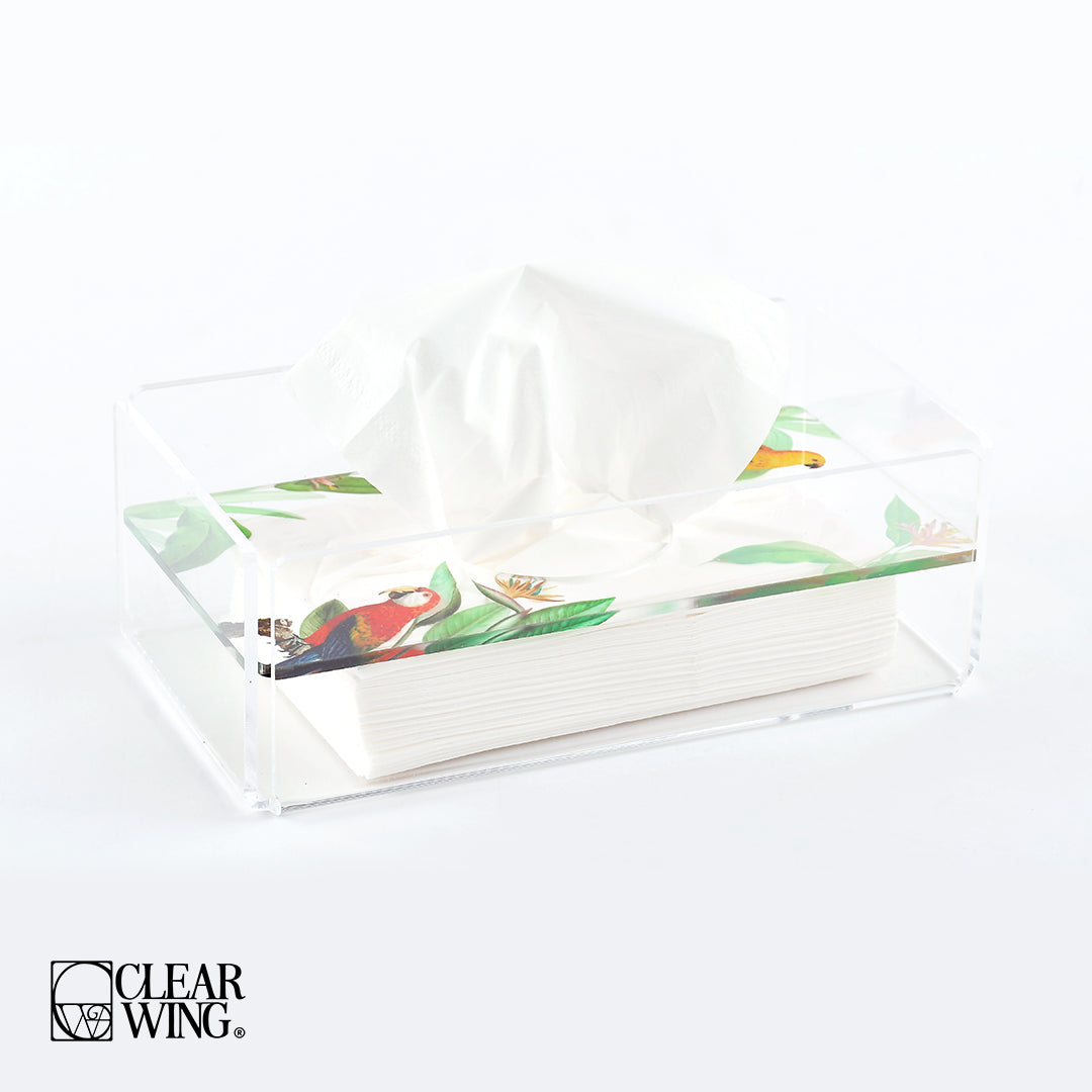 Acrylic plexi Tissue Box parrot  2