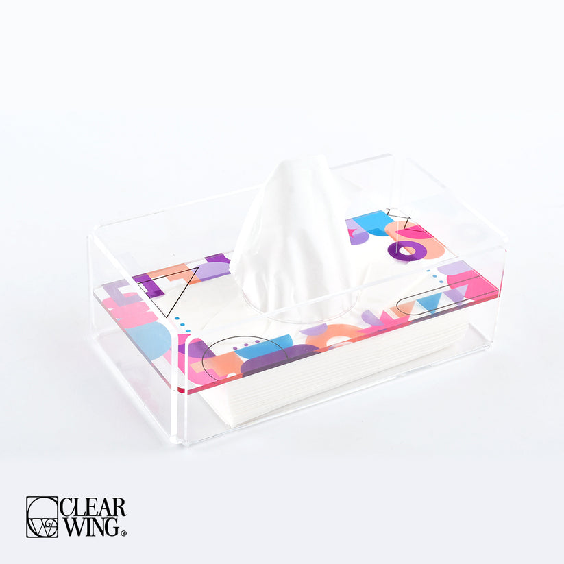 Acrylic plexi Tissue Box purple