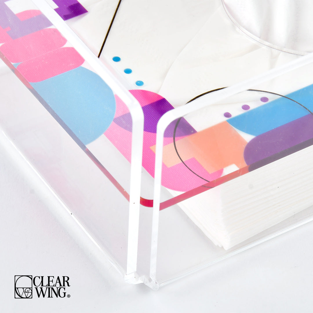 Acrylic plexi Tissue Box purple 2