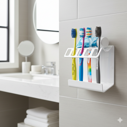 Acrylic plexi Toothbrush Holder wall  white