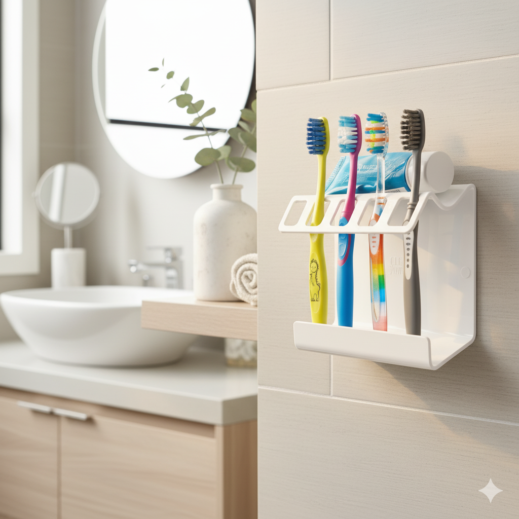 Acrylic plexi Toothbrush Holder white