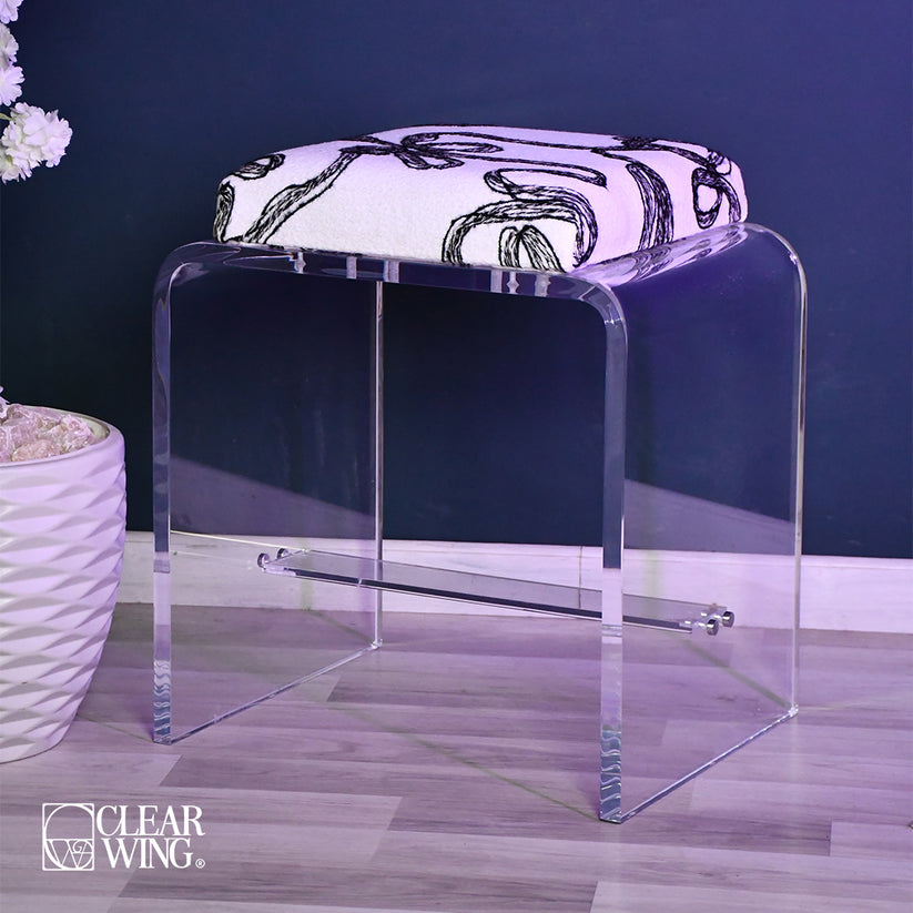 Acrylic stool Cushioned Seat Chair