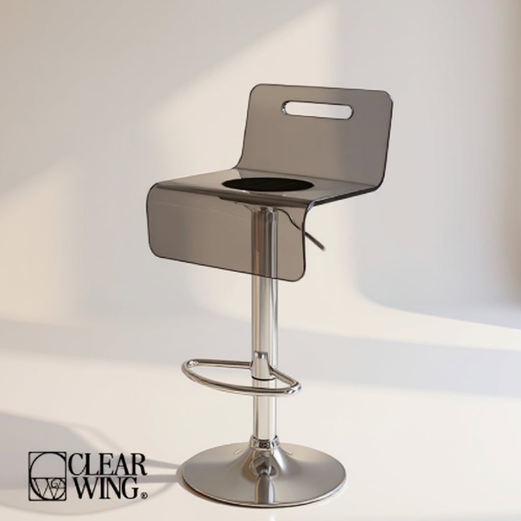 Smoked Black Acrylic Plexi Bar Chair