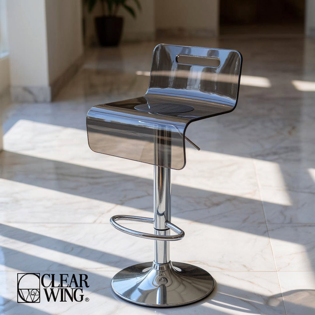 Smoked Black Acrylic Plexi Bar Chair