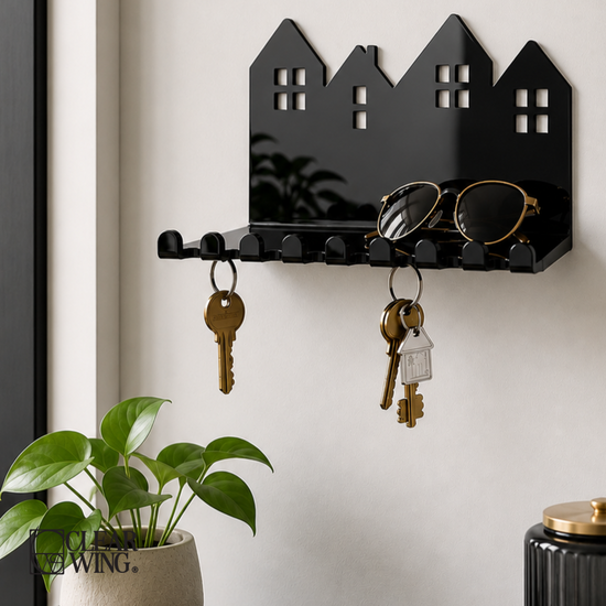 Acrylic Plexi Key Holder with Shelf