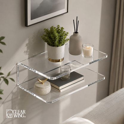 Double-Layer Acrylic Plexi Wall Shelf