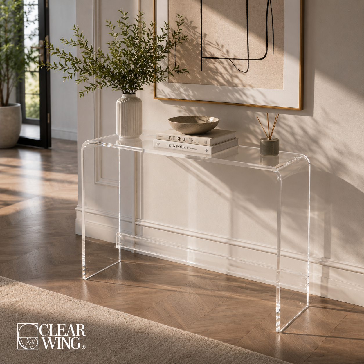 Minimalist Acrylic Plexi Console Table
