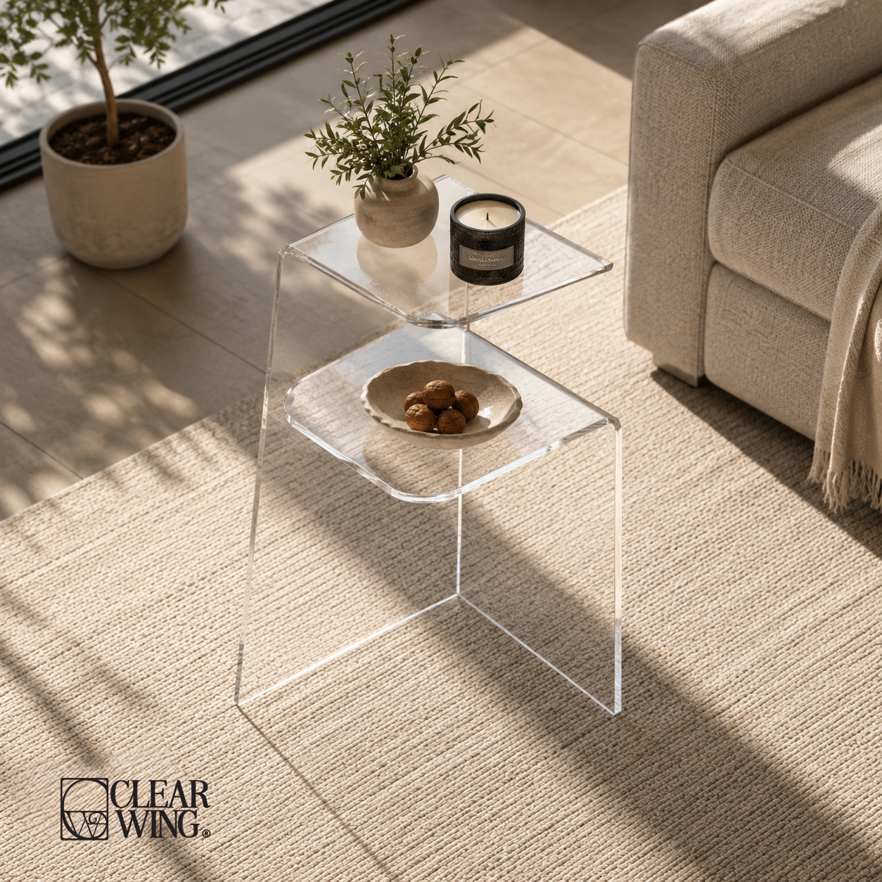 Acrylic Plexi Origami Side Table