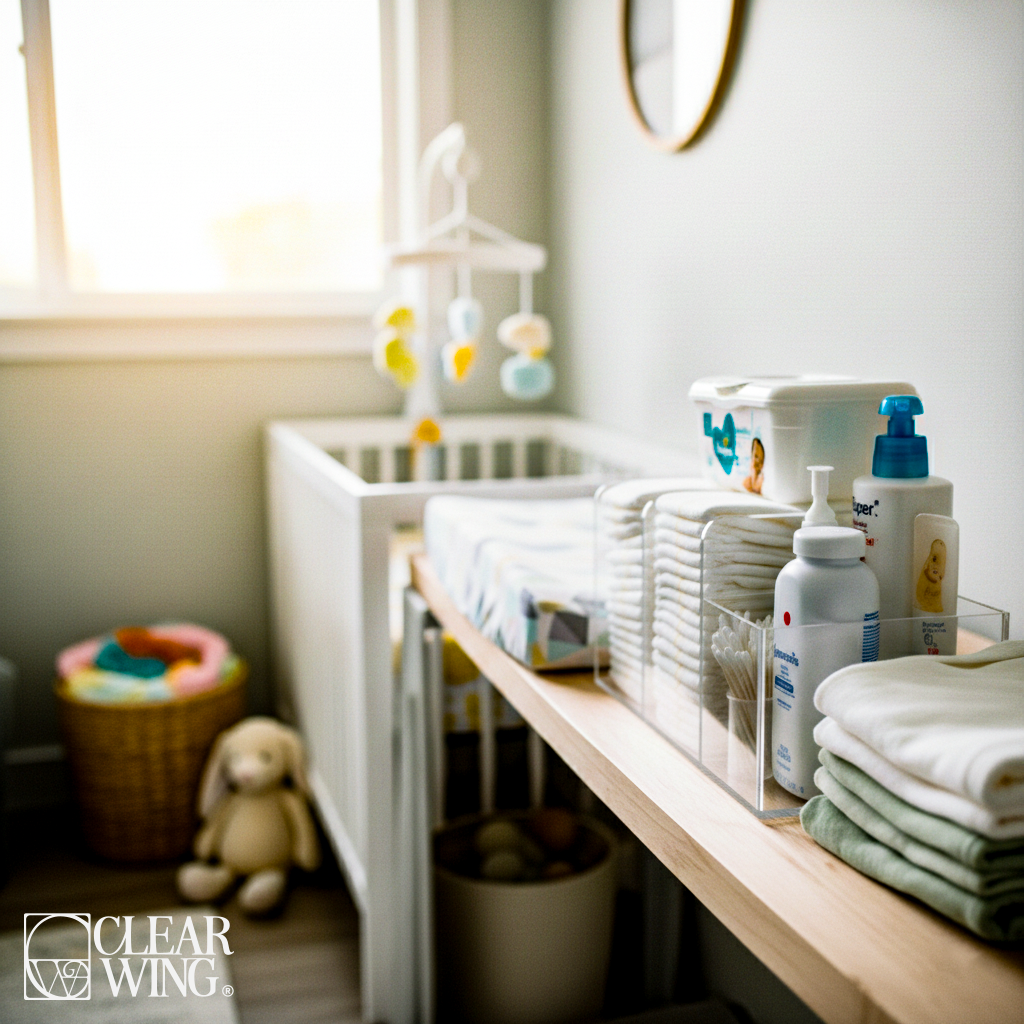Clear Acrylic Diaper Organizer