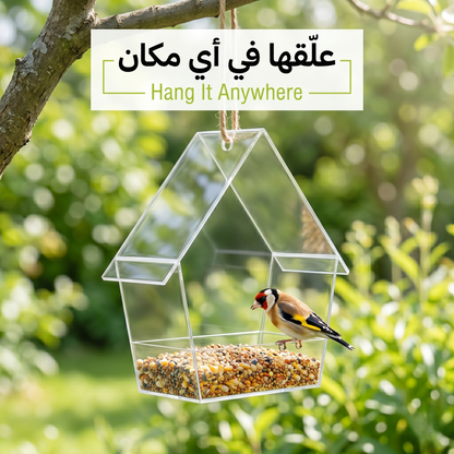 Clear Acrylic Hanging Bird Feeder House