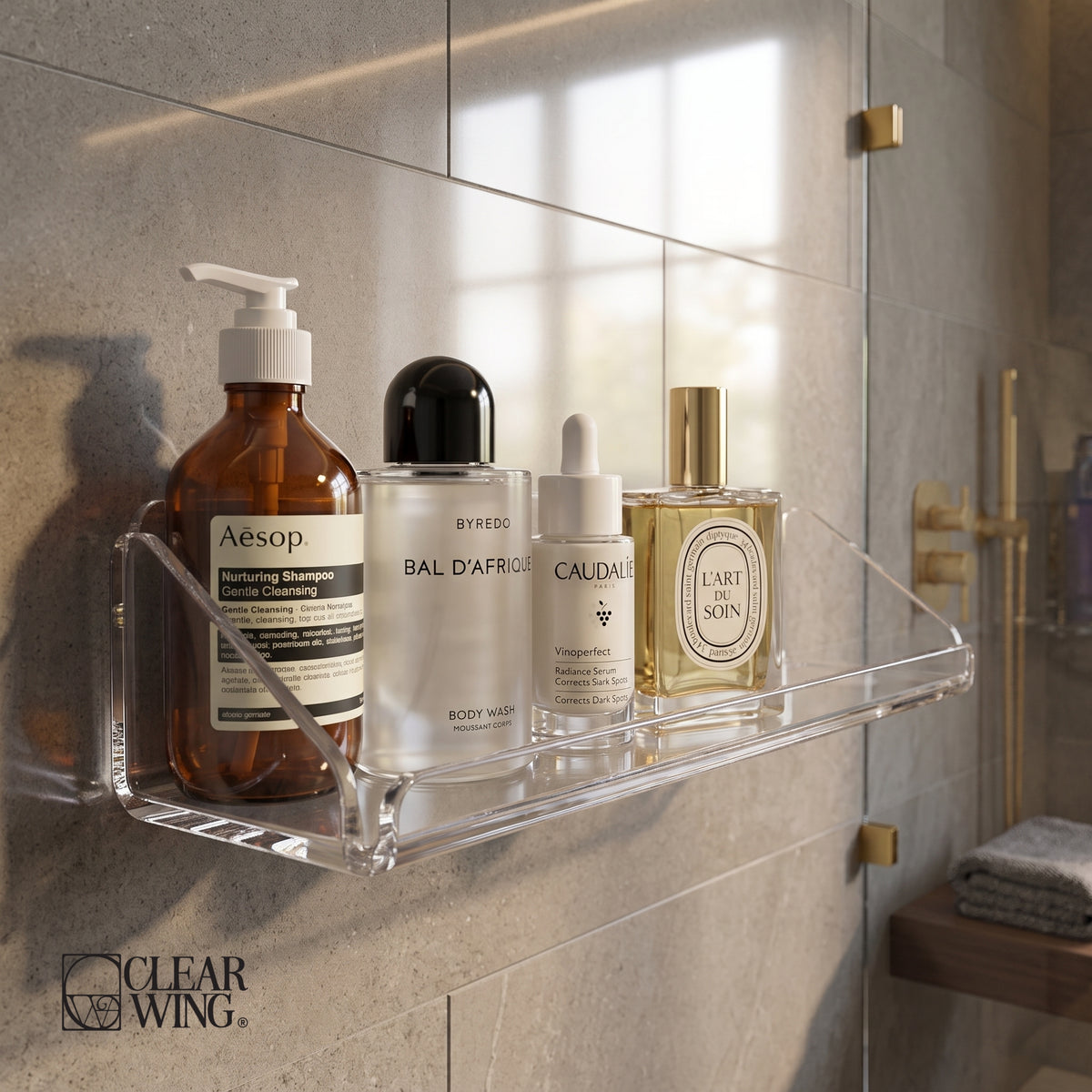 Acrylic Plexi  Shower wall shelf
