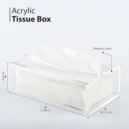 Acrylic Plexi Rectangular Transparent Tissue Box