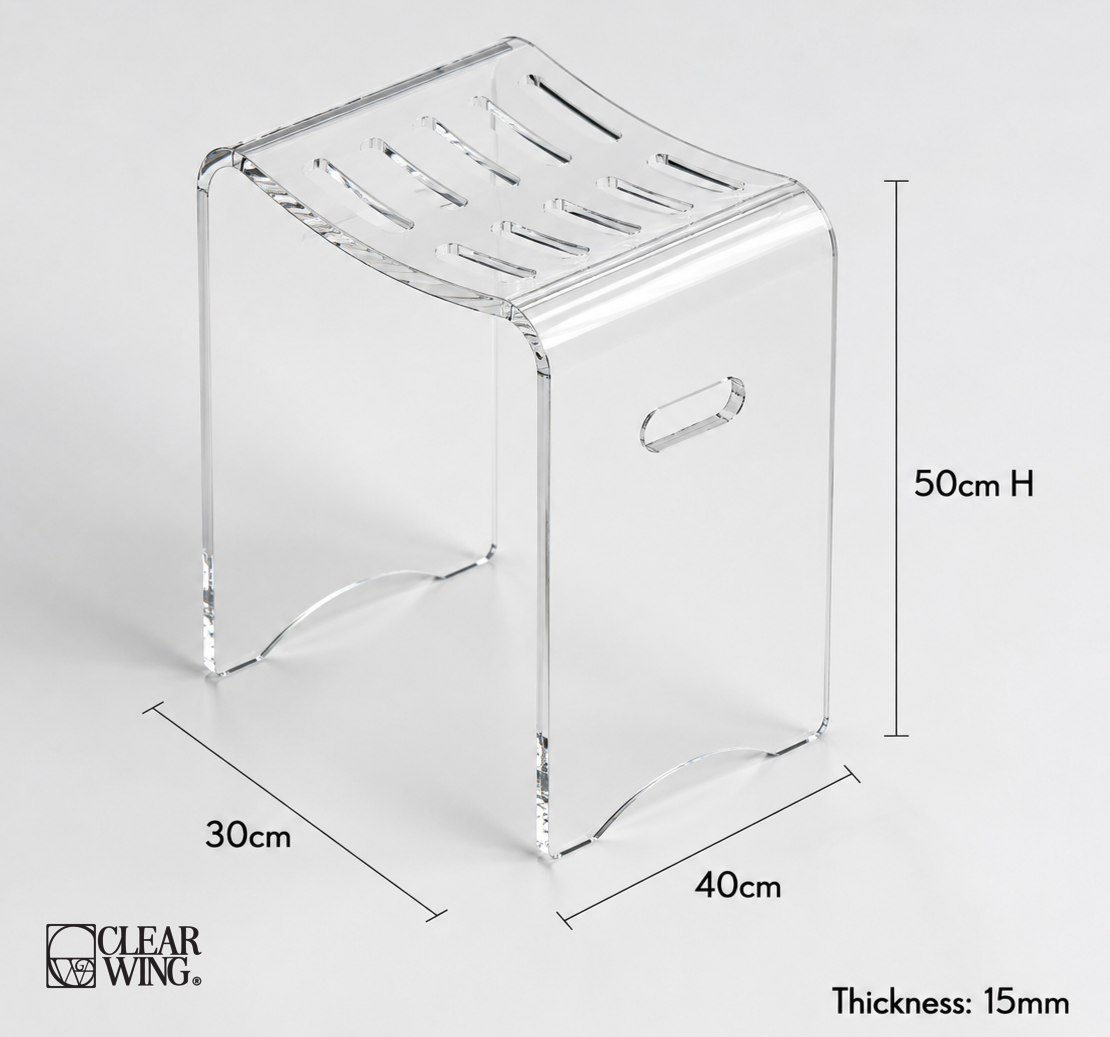 Acrylic Plexi  Bathroom Stool