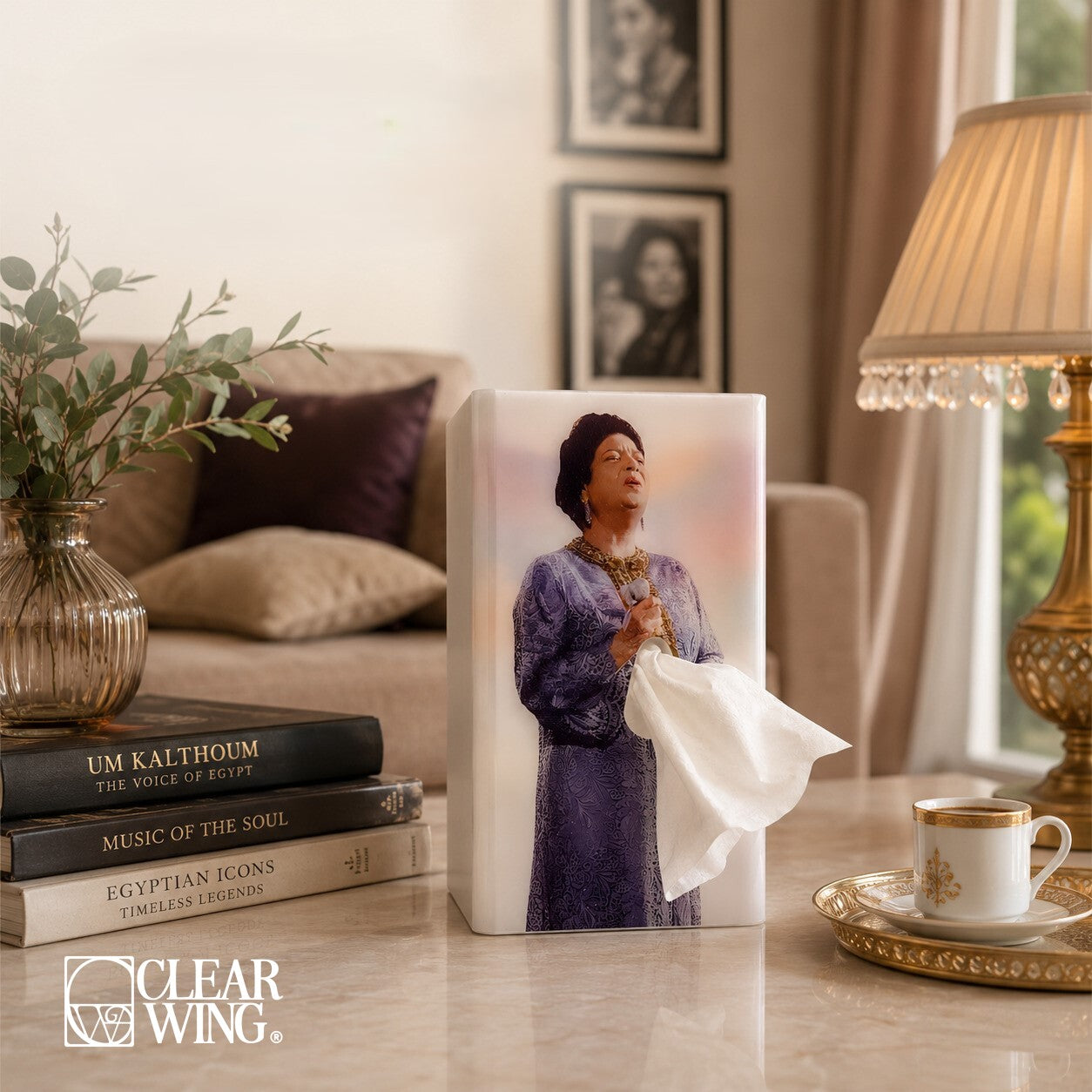 Acrylic Plexi Om Kalthoum Tissue Box