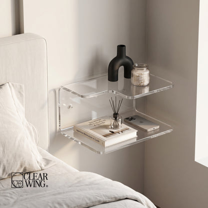 Double-Layer Acrylic Plexi Wall Shelf
