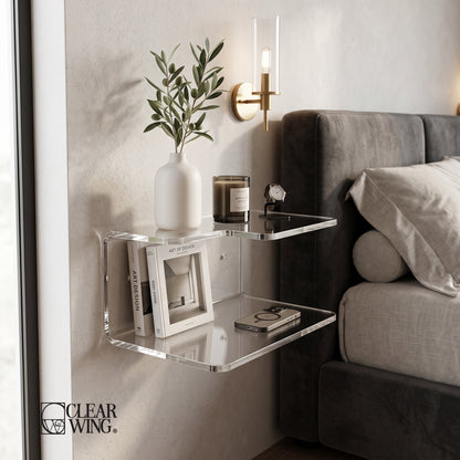 Double-Layer Acrylic Plexi Wall Shelf