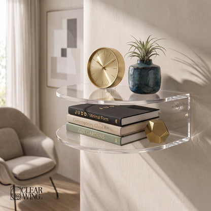 Acrylic Plexi Wall- Curved Shelf