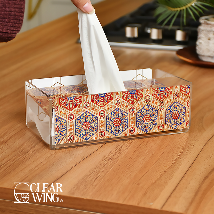 Acrylic Plexi Arabesque Tissue Box