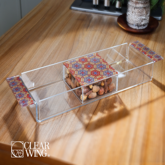 Acrylic Plexi Ramadan Arabesque Nuts Tray